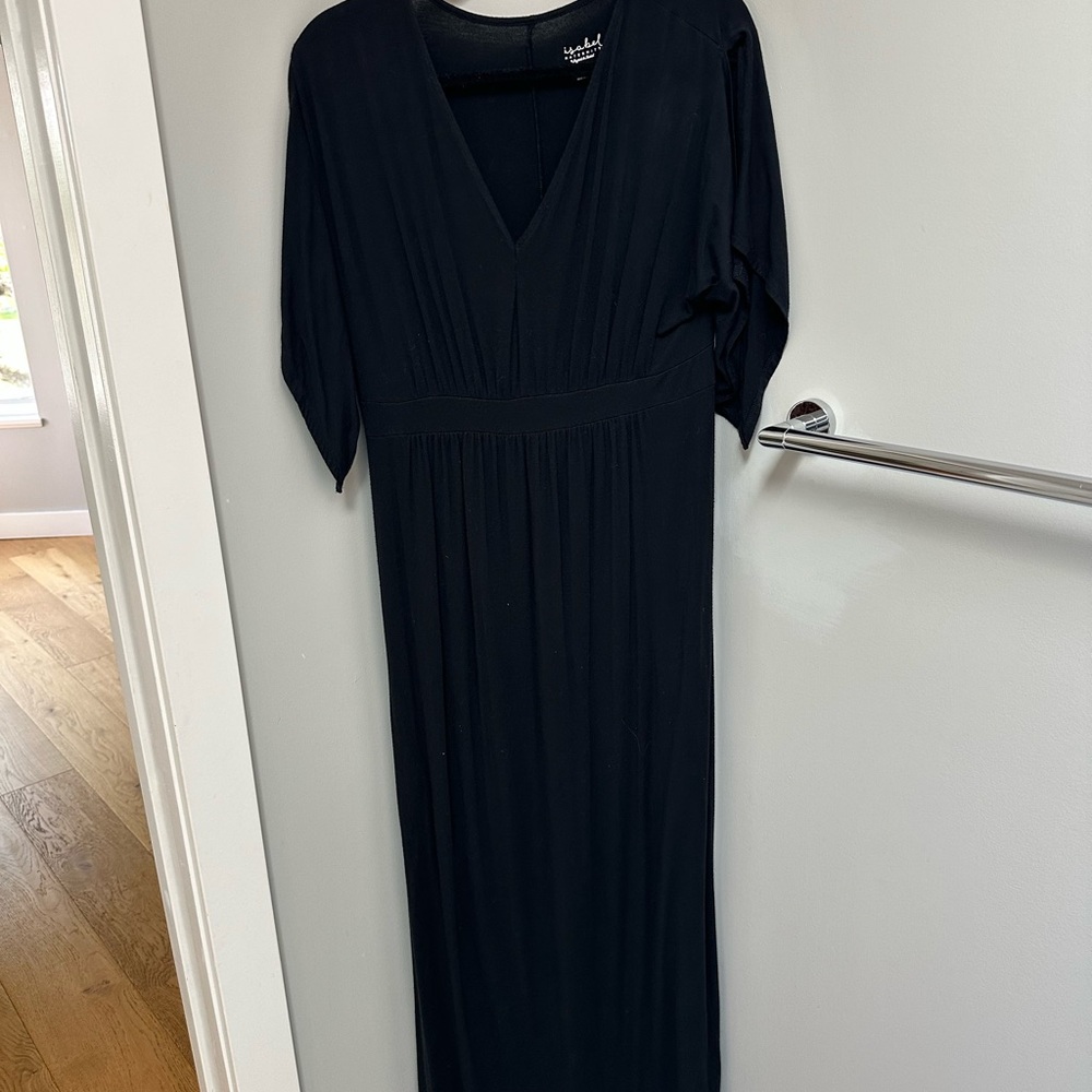 Isabel Maternity Black V-Neck Dolman Sleeve Dress
